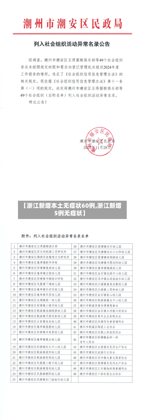 【浙江新增本土无症状60例,浙江新增5例无症状】