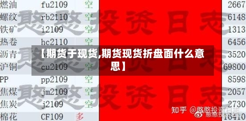 【期货于现货,期货现货折盘面什么意思】-第2张图片