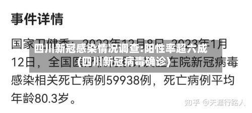四川新冠感染情况调查:阳性率超六成(四川新冠病毒确诊)
