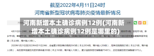 河南新增本土确诊病例12例(河南新增本土确诊病例12例是哪里的)
