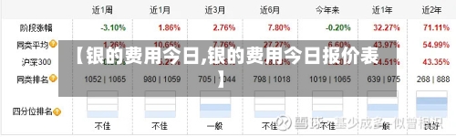 【银的费用今日,银的费用今日报价表】-第2张图片