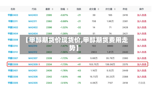 【甲醇期货价现货价,甲醇期货费用走势】-第3张图片