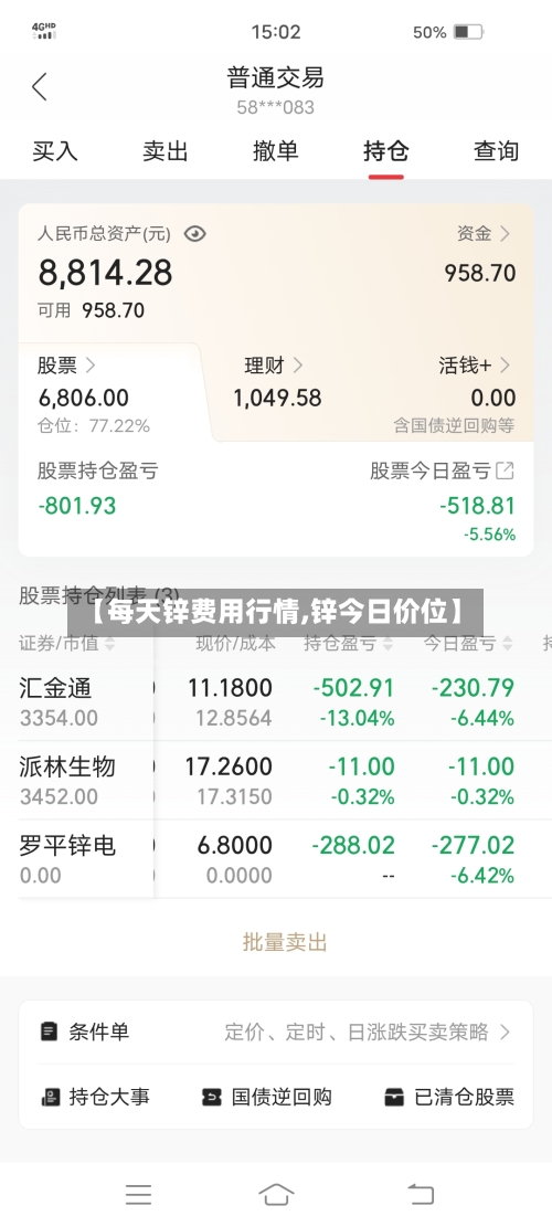 【每天锌费用行情,锌今日价位】