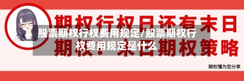 股票期权行权费用规定/股票期权行权费用规定是什么-第2张图片